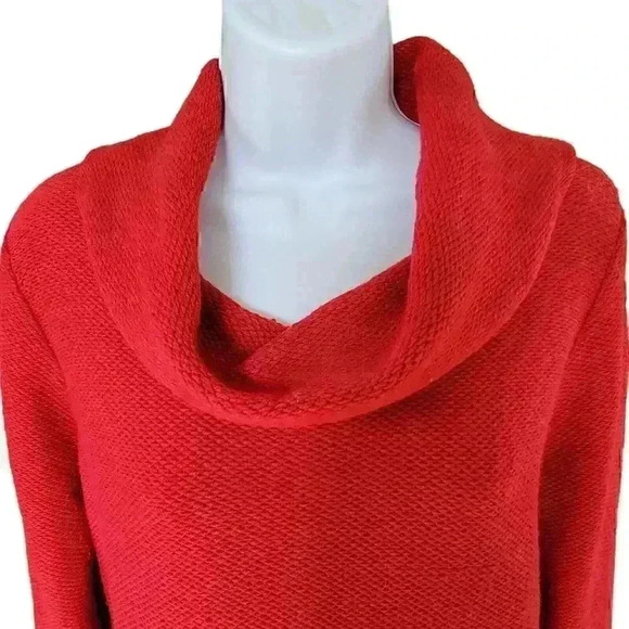 JONES NEW YORK Signature Women's Red Cowl Neck Pullover Sweater / Size S - Picture 2 of 7